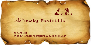 Lánczky Maximilla névjegykártya
